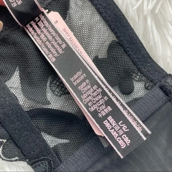 VS Unlined Floral Embroidered Long Line Bralette L - Picture 9 of 12